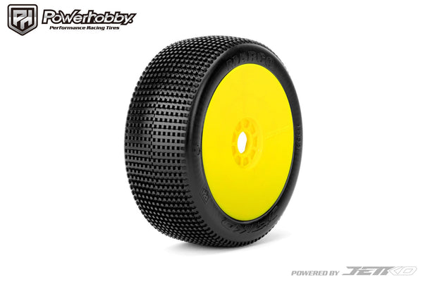 Powerhobby Marco 1/8 Buggy Mounted Tires Yellow Dish Wheels (2) Ultra Soft
