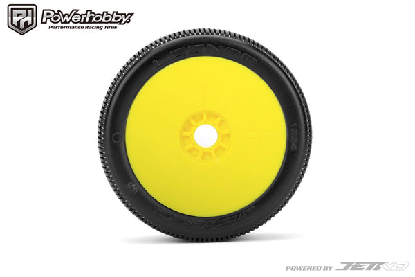 Powerhobby Lesnar 1/8 Buggy Mounted Tires Yellow Dish Wheels (2) Medium Soft