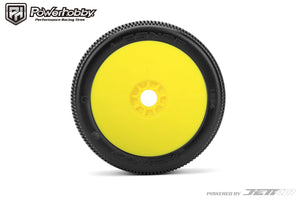 Powerhobby Lesnar 1/8 Buggy Mounted Tires Yellow Dish Wheels (2) Ultra Soft