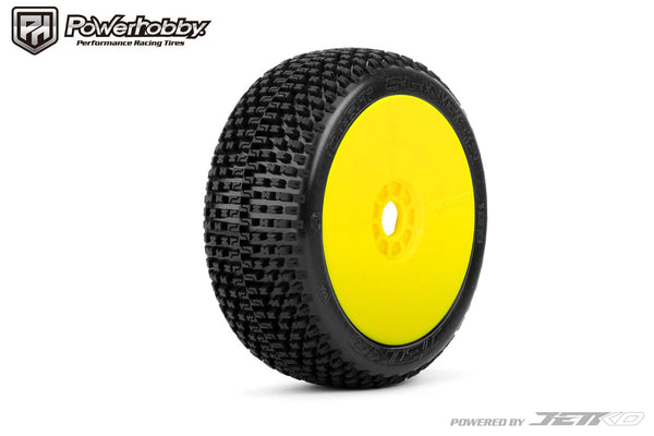 Powerhobby Dirt Slinger 1/8 Buggy Mounted Tires Yellow (2) Super Soft