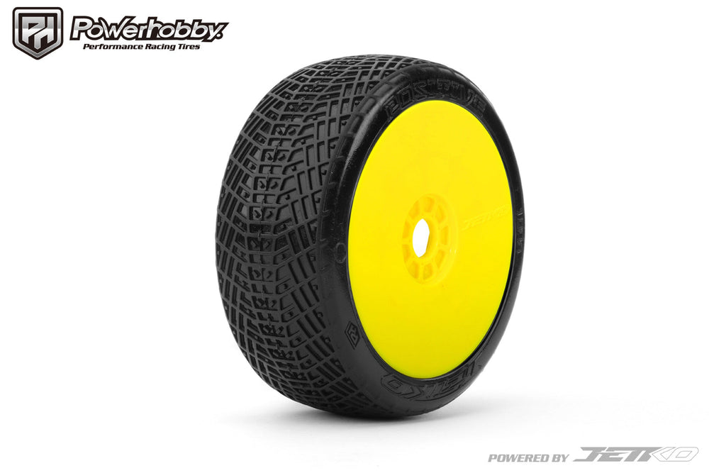 Powerhobby Positive 1/8 Buggy Mounted Tires Yellow (2) Super Soft