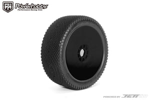 Powerhobby J-Zero 1/8 Buggy Tires Black Dish Wheels (2) Ultra Soft Unglued