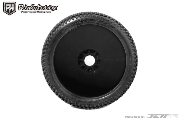 Powerhobby J-Zero 1/8 Buggy Mounted Tires Black Dish Wheels (2) Ultra Soft