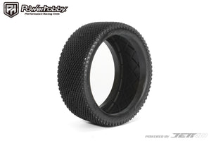 Powerhobby J-Zero 1/8 Buggy Tires Black Dish Wheels (2) Medium Soft Unglued