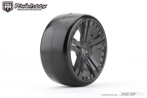 Powerhobby Buster 1/8 GT Slick Belted Mounted Tires 17mm Claw Wheels Super Soft