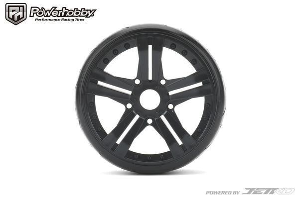 Powerhobby 1/8 GT Vertex Belted Mounted Tires 17mm Super Soft Compound Claw Wheels