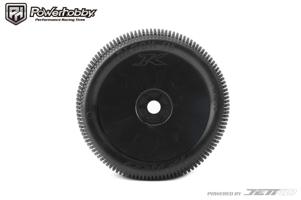 Powerhobby Block In 1/8 Truggy Mounted Tires Black Dish Wheels (2) Super Soft