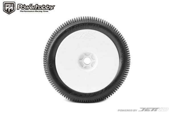 Powerhobby Block In 1/8 Truggy Mounted Tires White Dish Wheels (2) Ultra Soft