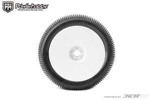 Powerhobby Block In 1/8 Truggy Mounted Tires White Dish Wheels (2) Super Soft