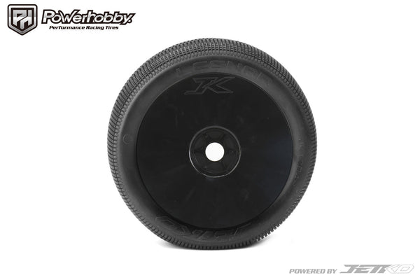 Powerhobby Lesnar 1/8 Truggy Mounted Tires Black Dish Wheels (2) Super Soft