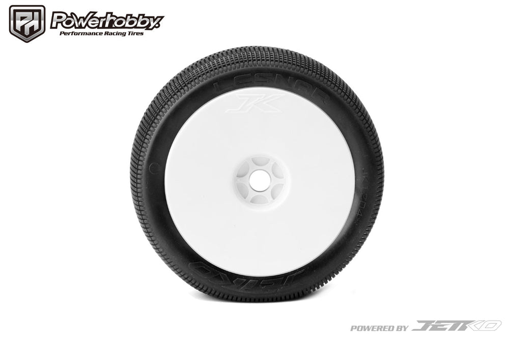 Powerhobby Lesnar 1/8 Truggy Mounted Tires White Dish Wheels (2) Medium Soft