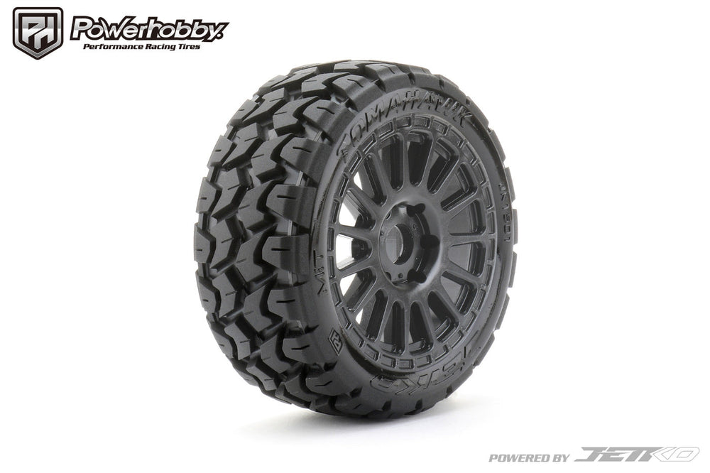 Powerhobby 1/8 Buggy Tomahawk BELTED Tires Mounted 17MM Radial Wheels (2)