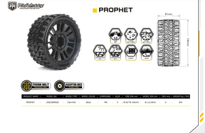 Powerhobby 1/8 MT 4.0 Prophet Belted Mounted Tires w Removable Hex Wheels (2)