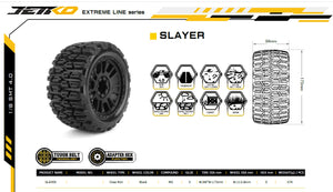 Powerhobby 1/8 MT 4.0 Slayer Belted Mounted Tires (2) 17MM