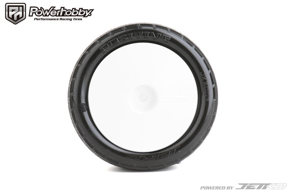 Powerhobby Positive Mounted Tires Rear 1/10 Buggy Clay (2) White Medium Soft