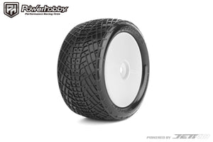 Powerhobby Positive Mounted Tires Rear 1/10 Buggy Clay (2) White Medium Soft