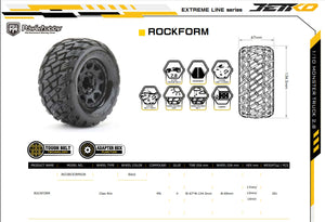 Powerhobby 1/10 2.8 MT Rockform Belted Tires (2) with Removable Hex Wheels
