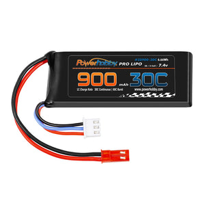 PowerHobby 2S 7.4V 900mAh 30C Lipo Battery w JST Connector 2-Cell
