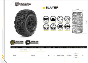 Powerhobby Slayer SC Belted Tires (2) with Removable Hex Wheels