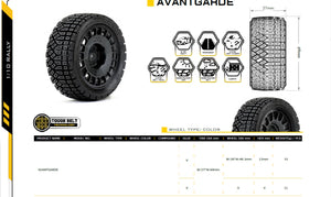 Powerhobby 1/10 Rally Car Avantgarde Mounted Tires Claw Wheels (4) 12mm HEX