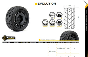 Powerhobby 1/10 Rally Car Evolution Mounted Tires Radial Wheels (4)