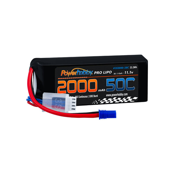 Powerhobby 3S 11.1V 2000mAh 50C Lipo Battery W EC2 Plug