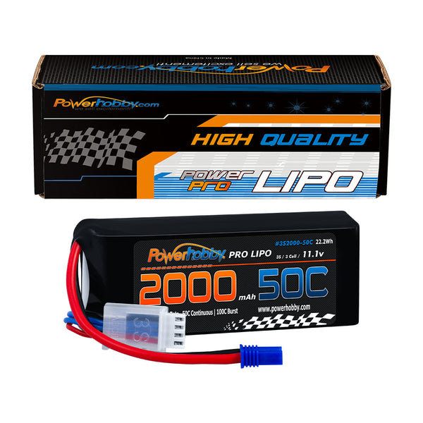 Powerhobby 3S 11.1V 2000mAh 50C Lipo Battery W EC2 Plug