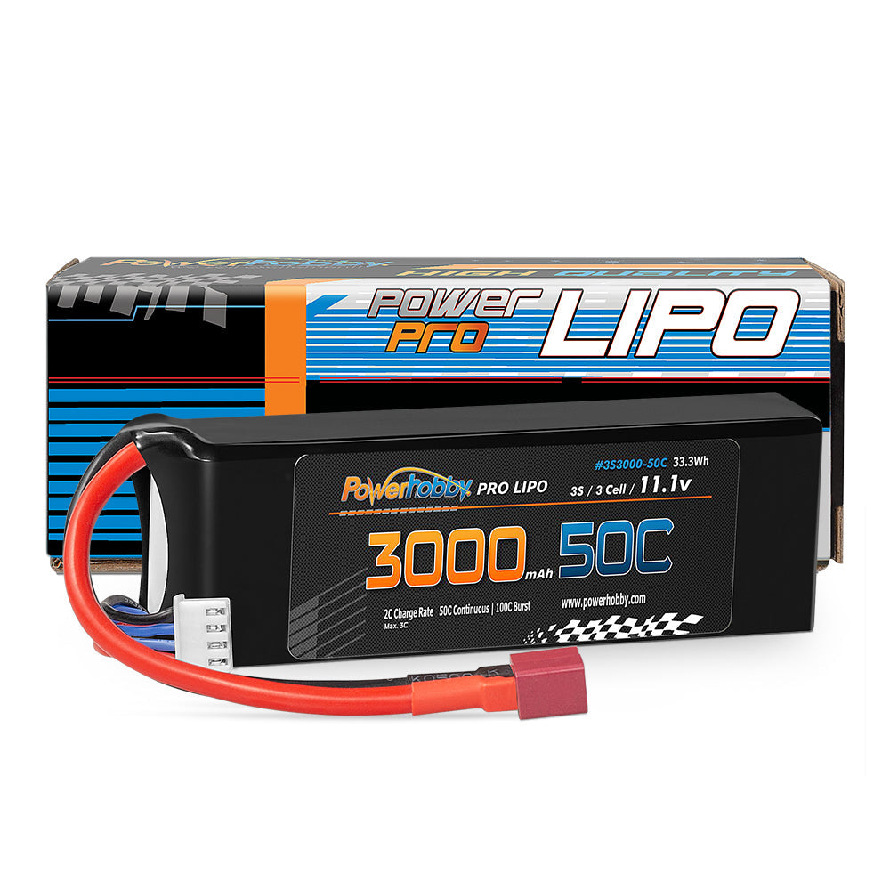Powerhobby 3S 11.1V 3000mAh 50C Lipo Battery w Deans Connector / Plug