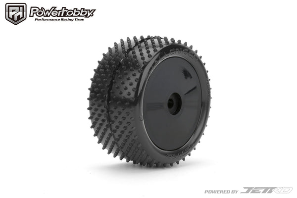Powerhobby Challenger Rear Carpet Mini-B Tires Mounted 8mm Black Hard