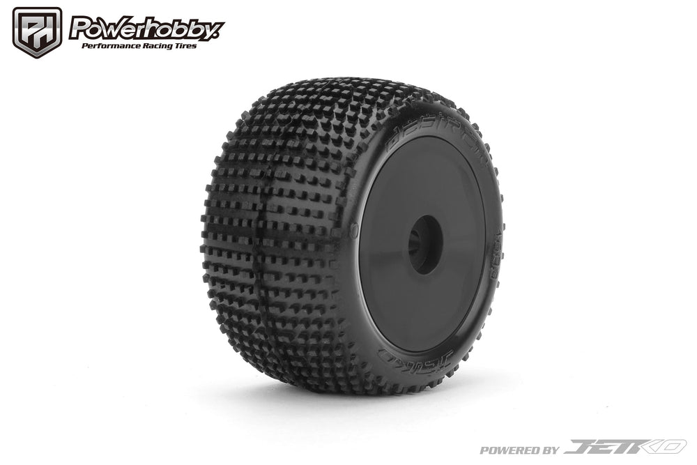 Powerhobby Desirer Front/Rear Mini-T Mounted Tires 8mm Black Medium