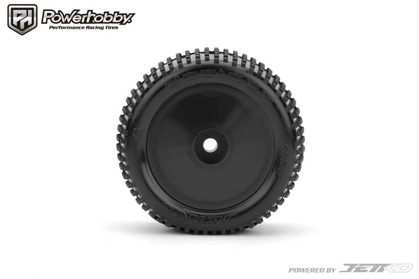 Powerhobby Desirer Front/Rear Mini-T Mounted Tires 8mm Black Medium