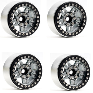 Powerhobby B4 Aluminum 1.9 Beadlock Wheels 9mm Hubs Grey (4) 1/10 Rock Crawler