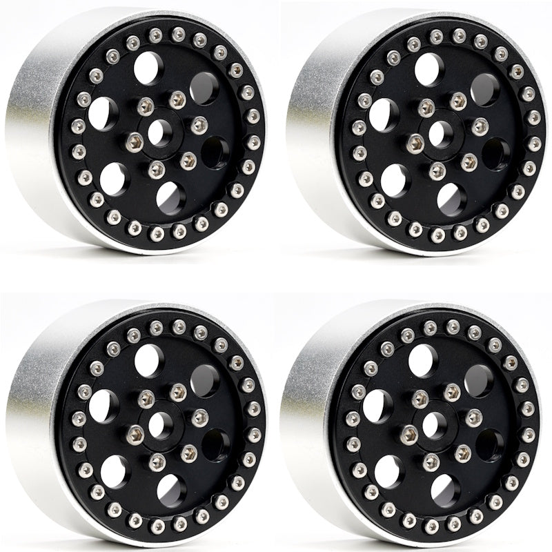 Powerhobby B5 Aluminum 1.9 Beadlock Wheels Super Positive Offset Black (4) Rock Crawler