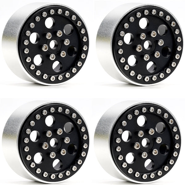 Powerhobby B5 Aluminum 1.9 Beadlock Wheels Super Positive Offset Black (4) Rock Crawler