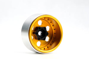 Powerhobby B5 Aluminum 1.9 Beadlock Wheels Super Positive Offset Gold (4) Rock Crawler