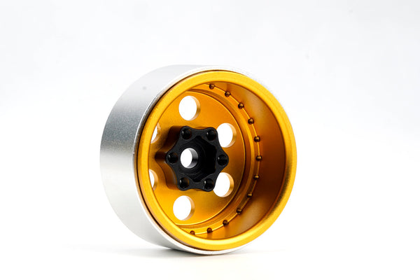 Powerhobby B5 Aluminum 1.9 Beadlock Wheels Super Positive Offset Gold (4) Rock Crawler