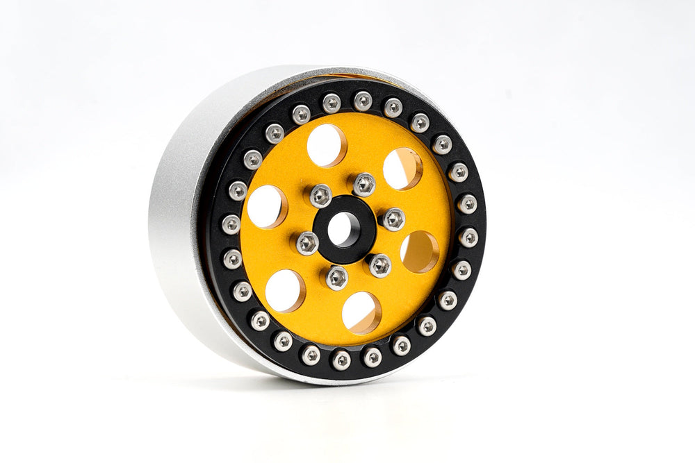 Powerhobby B5 Aluminum 1.9 Beadlock Wheels Super Positive Offset Gold (4) Rock Crawler