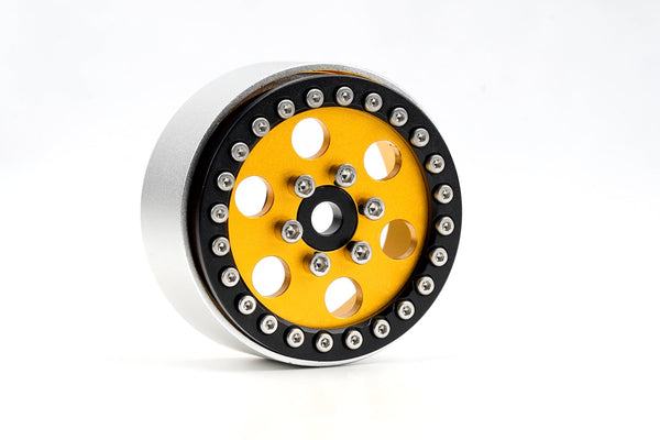Powerhobby B5 Aluminum 1.9 Beadlock Wheels Super Positive Offset Gold (4) Rock Crawler