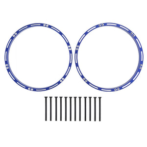 Powerhobby 7075 Aluminum Front Wheel Reinforcement Rings Blue Losi Promoto MX