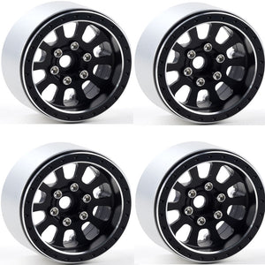 Powerhobby B7 Aluminum 1.9 Beadlock Wheels 9mm Hubs Black (4) 1/10 Rock Crawler