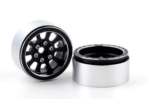 Powerhobby B7 Aluminum 1.9 Beadlock Wheels 9mm Hubs Black (4) 1/10 Rock Crawler