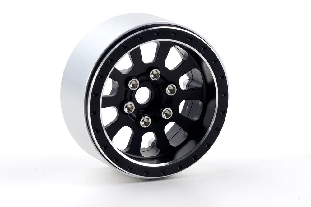 Powerhobby B7 Aluminum 1.9 Beadlock Wheels 9mm Hubs Black (4) 1/10 Rock Crawler
