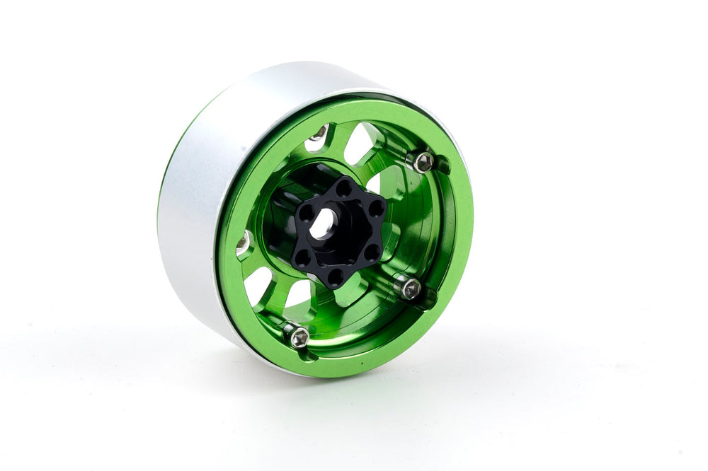 Powerhobby B7 Aluminum 1.9 Beadlock Wheels 9mm Hubs Green (4) 1/10 Rock Crawler