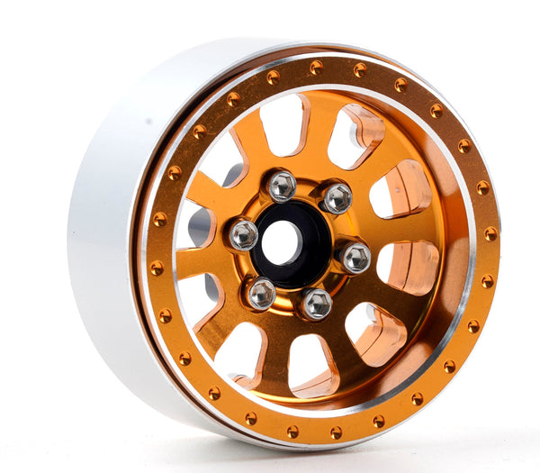 Powerhobby B7 Aluminum 1.9 Beadlock Wheels 9mm Hubs Orange (4) 1/10 Rock Crawler