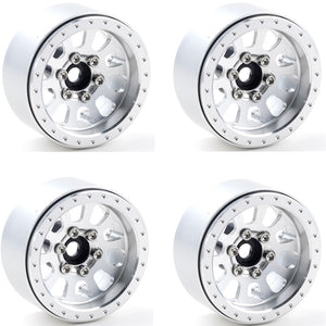 Powerhobby B7 Aluminum 1.9 Beadlock Wheels 9mm Hubs Silver (4) 1/10 Rock Crawler
