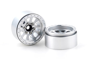Powerhobby B7 Aluminum 1.9 Beadlock Wheels 9mm Hubs Silver (4) 1/10 Rock Crawler