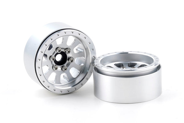 Powerhobby B7 Aluminum 1.9 Beadlock Wheels 9mm Hubs Silver (4) 1/10 Rock Crawler