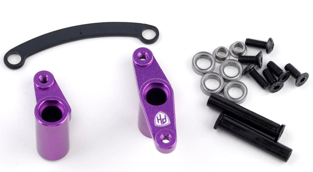 Powerhobby Aluminum Ball Bearing Steering Bellcrank Set Purple HPI RS4 Sport 3