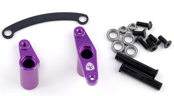 Powerhobby Aluminum Ball Bearing Steering Bellcrank Set Purple HPI RS4 Sport 3