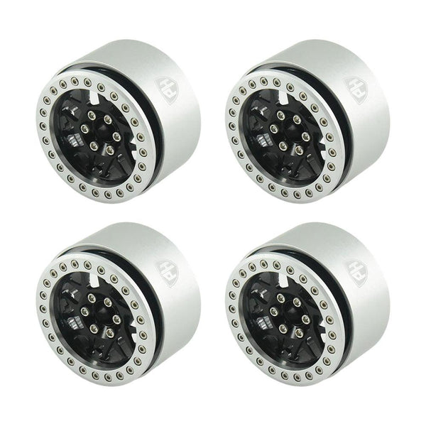 Powerhobby Aluminum 2.2" Beadlock Wheels Black (4) 1/10 Rock Crawler